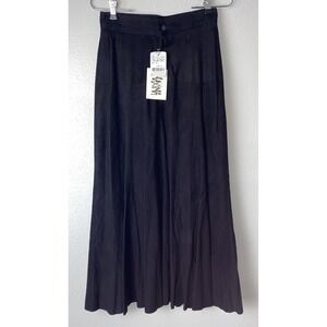 Maxima Women's Skirt Size 8 Snap Button Closure Leather & Suede Maxi NWT‎
